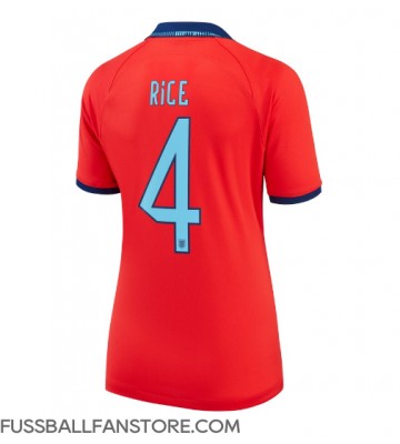 England Declan Rice #4 Replik Auswärtstrikot Damen WM 2022 Kurzarm